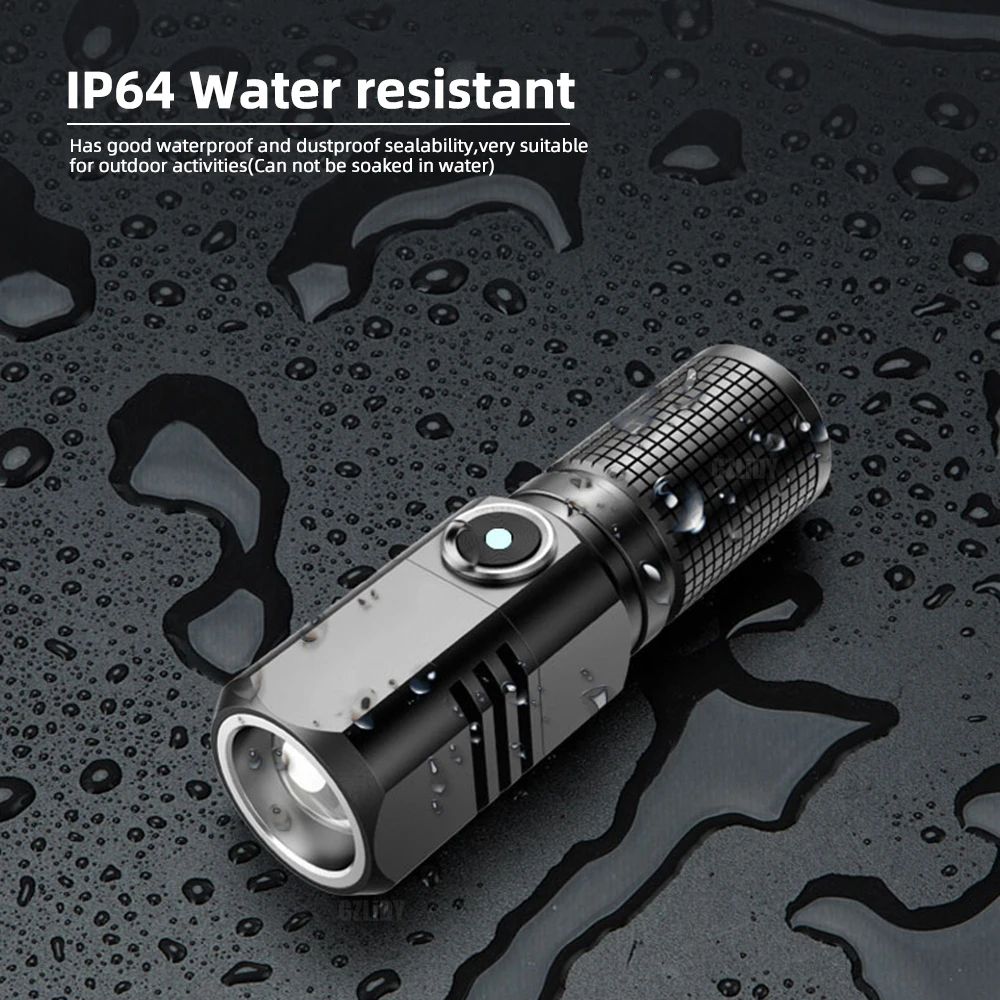 Lampe Torche LED Mini Rechargeable USB – étanche – 3 LED – Poche