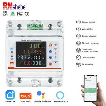 RMshebei 100A Smart Tuya WiFi MCB Multifunction 4P Circuit Breaker with LCD 220V 6ka Breaking Capacity Molded Case