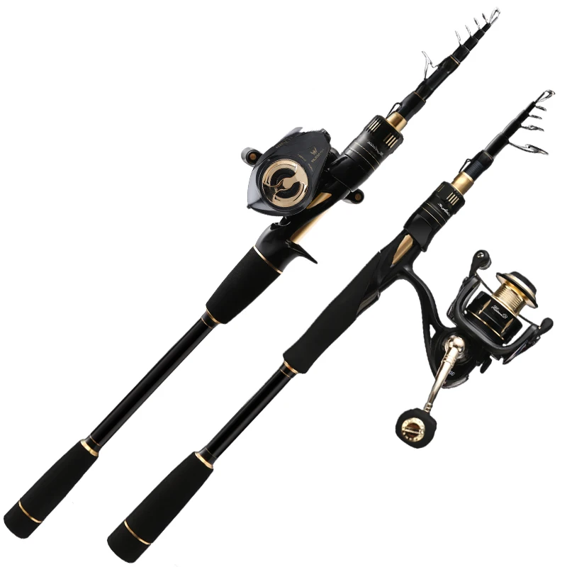 baitcaster rod and reel amazon Fishing Poles Black Fishing Baitcast Combo Lightweight Design Compact Stable Telescopic Fishing Rod : Sports & Outdoors Fish like Jordan Lee Histar Customization Medusa Short Easy