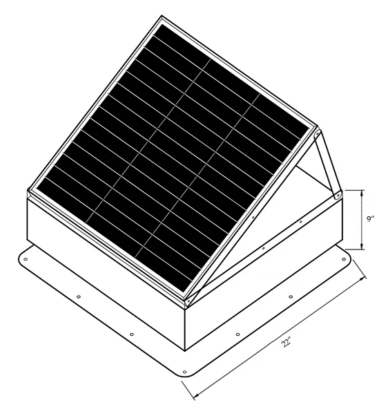 Solar Attic Exhaust Fan, 14", Roof - detail 6