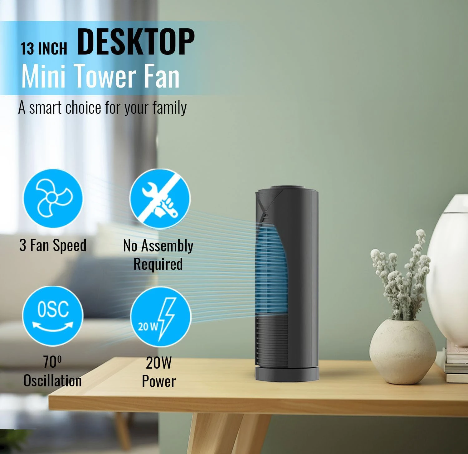 Tower Fan, Plastic, 20 - detail 4
