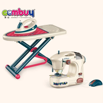 Large bed board sewing machine set kids home appliances pretend toy iron