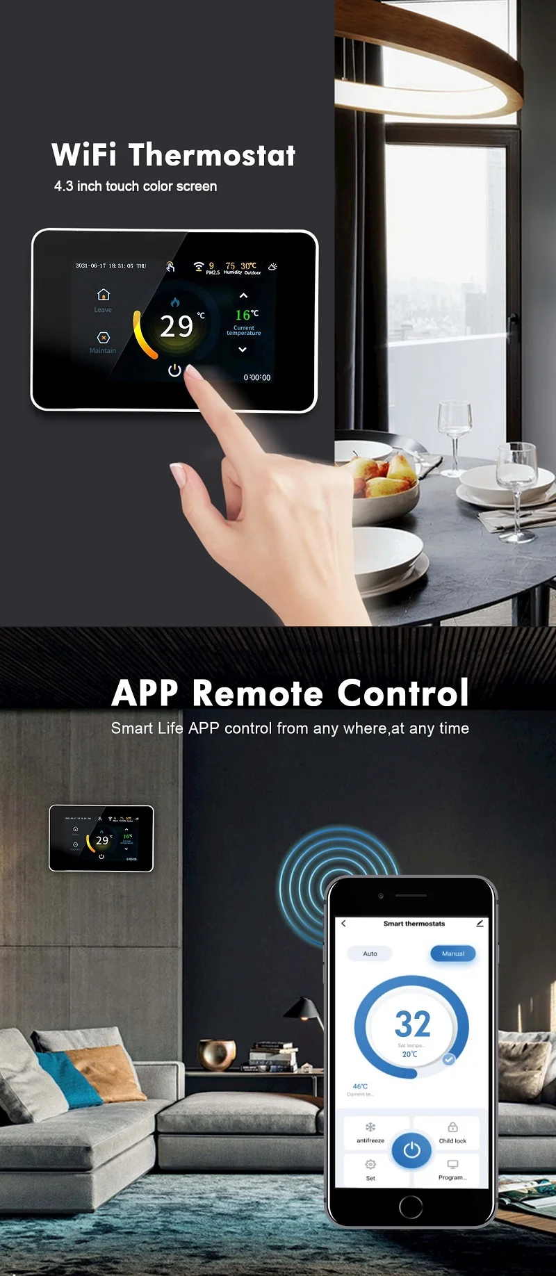 3A Water Floor Heating System Smart WIFI Thermosta… Grandado