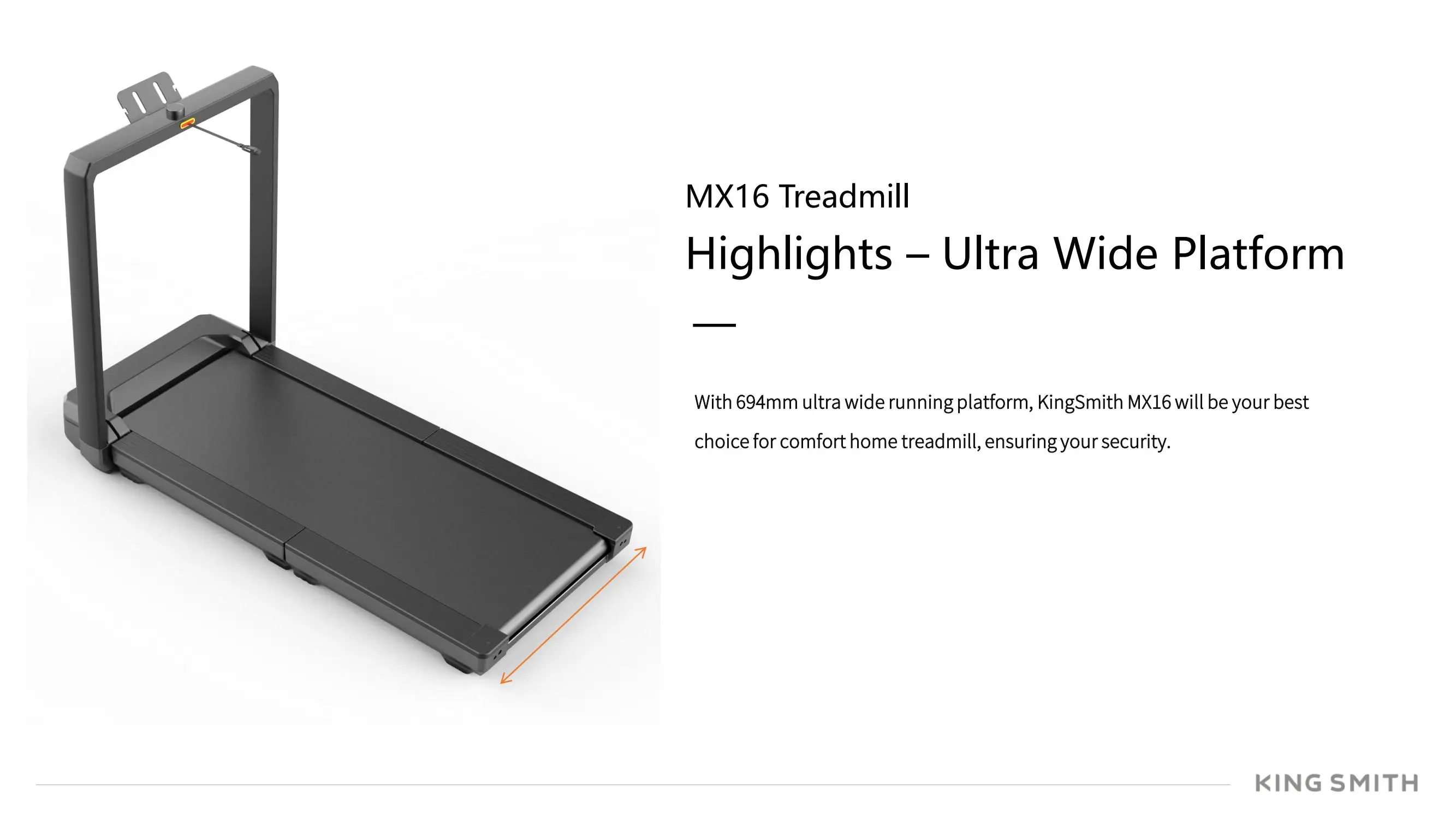 KingSmith WalkingPadMX16折りたたみ式トレッドミルスマート