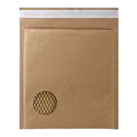 Kraft Bubble Mailer Honeycomb Mailers Fully Biodegradable Cellular Shaped Paper lining Padded Bag Custom Mailer Logo for mailing