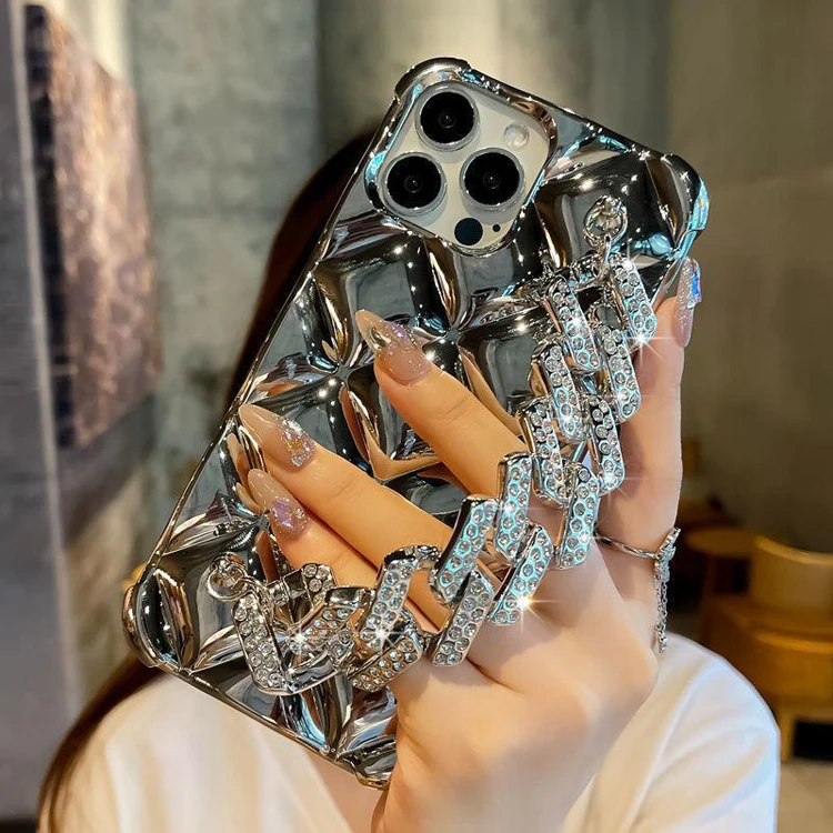 Bling Glitter Wallet Case For IPhone 13/14/12/11/Pro/Max – With Crossbody Chain Strap