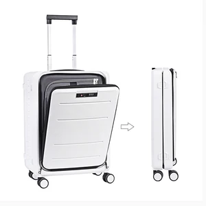 Custom PP Folding Luggage with Spinner Wheels 20 Inch Front Open Suitcase Travel Trolley with TSA Lock and 210D Lining