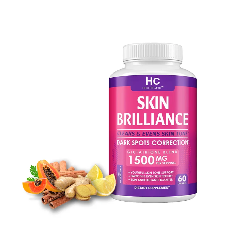 OEM Skin Brightening Glutathione 1500mg Helps Even Skin Tone Dark Spot Correction Non GMO 60 Caps
