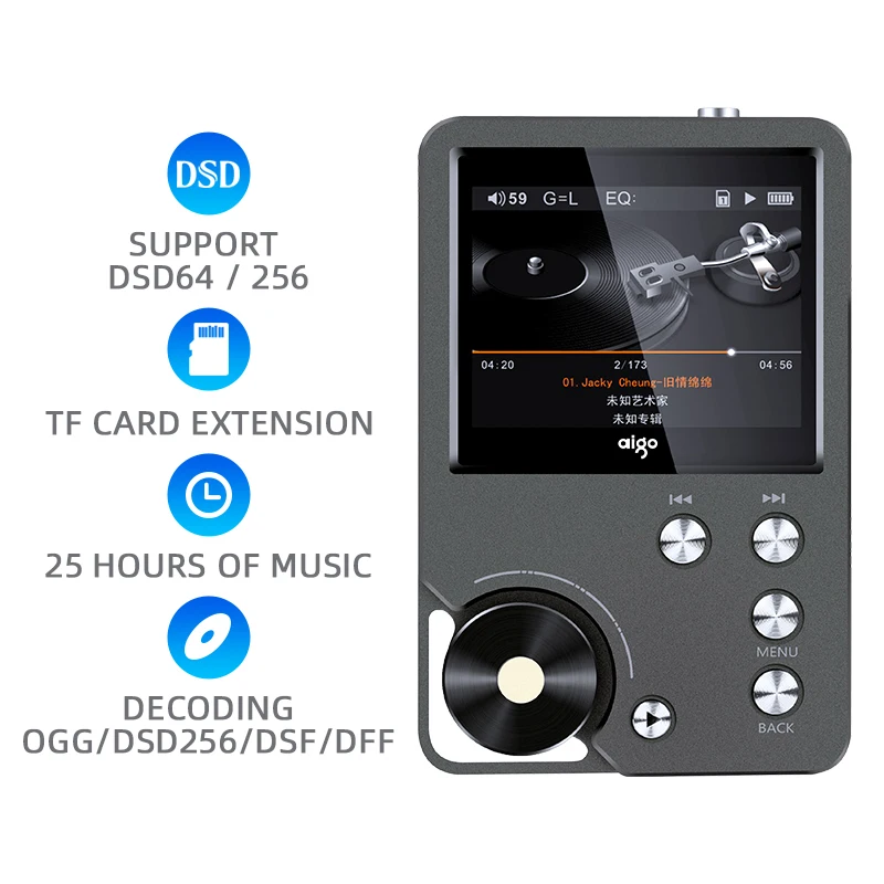 SHMCI Professional Music Audio Player Max Supports 128G TF Card DSD256 Lossless Hifi Player