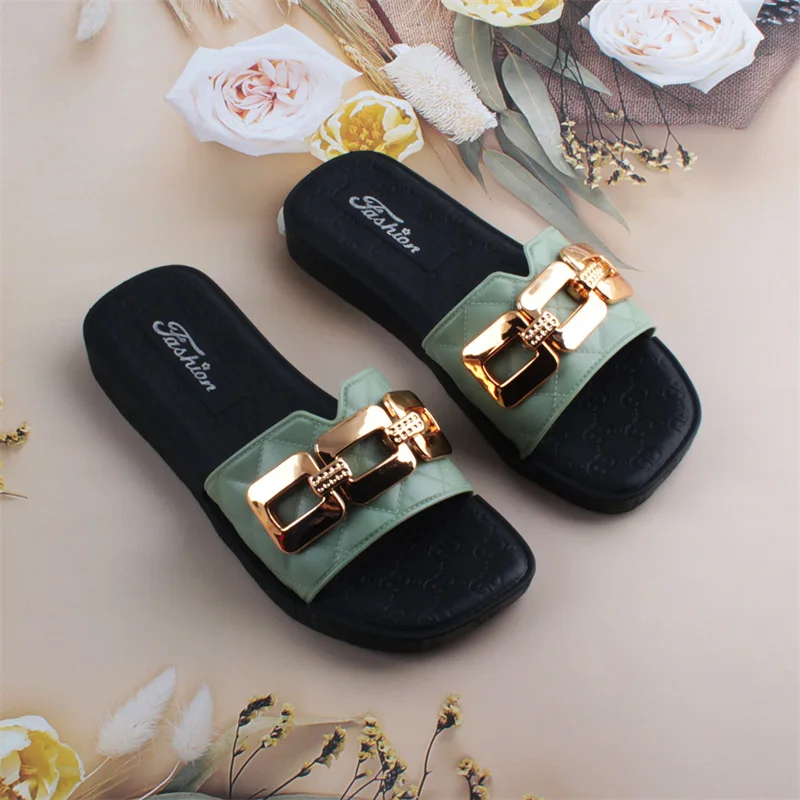 New Slippers Women's Summer Fashion Ins Chain Pvc Women's Sandals Shoes ...