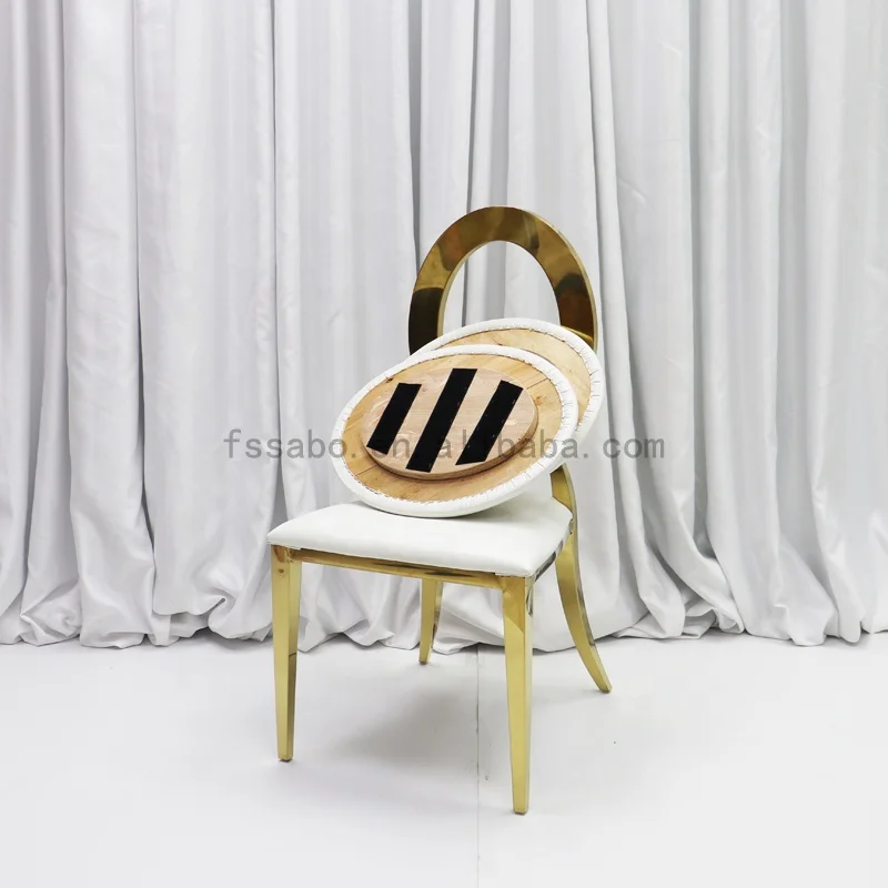 High Quality Gold Round Stainless Steel Dining And Banquet Chair Modern