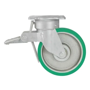 Best Sellers Customized Industrial 250mm PU Caster Wheels Heavy Duty Equipment European Type Swivel Brake 1000kg Loading