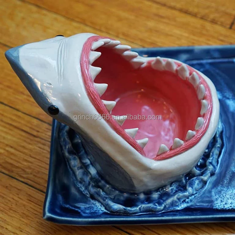 Piatti Sushi Piatto Sushi A Forma Di Squalo - Ceramica Blu, Design Funzionale Piatti Per Sushi - 5