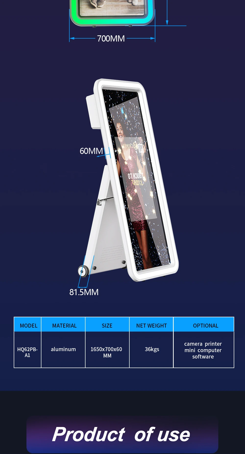Touch Screen DSLR Photobooth: Party Photo Booth for Instant Camera Snapshots and Sharing