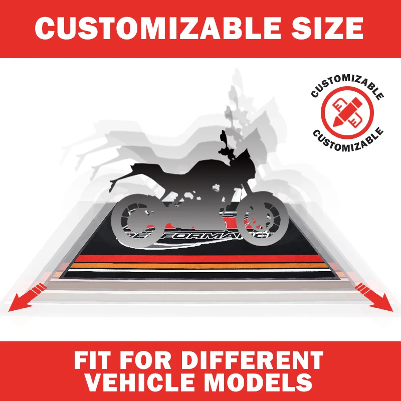 Personalized Garage Floor Mat Non Slip Nylon Motorcycle Paddock Mats for Showrooms Racing Pit Mat Car