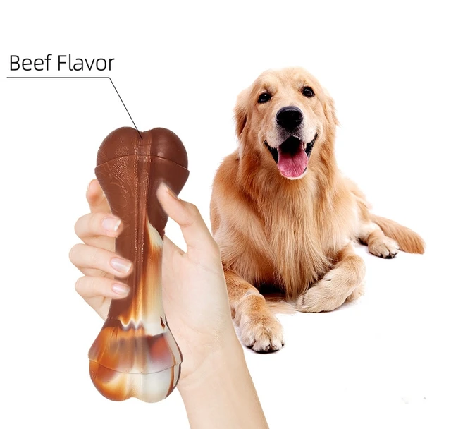 Wholesale Beef Flavor Bite Resistant Dog Chew Toy Nylon Bone Shape Puppy Chewing Toys