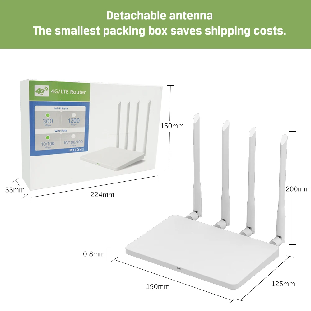 192.168.1.1无线300mbps 4G LTE移动解锁sim卡路由器2.4G频率WEP加密家庭使用防火墙功能