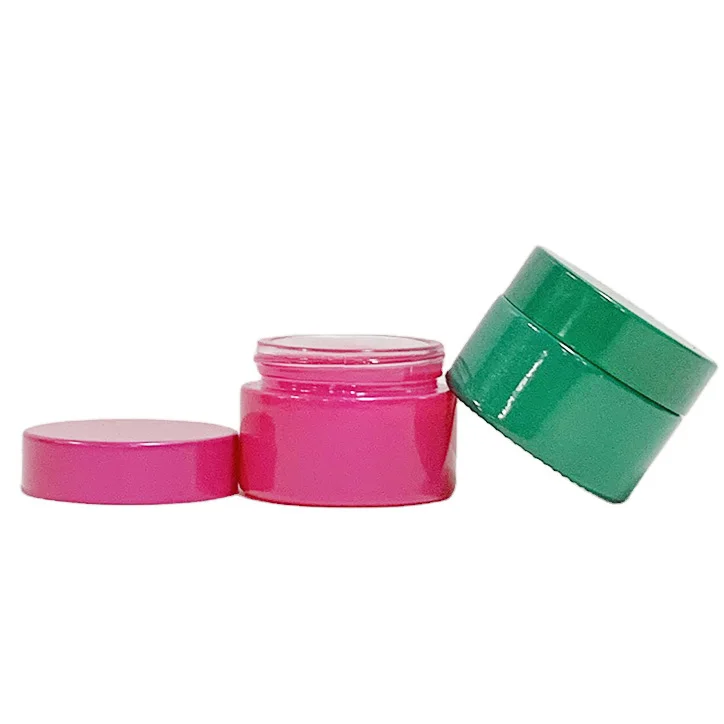 Cream Jar With Lid Custom Matte Pearl Pink Green Small Round 5g 10g 15g 20g 30g Eye Facial Cream Glass Skincare Jar 50g 60g 100g With Lid