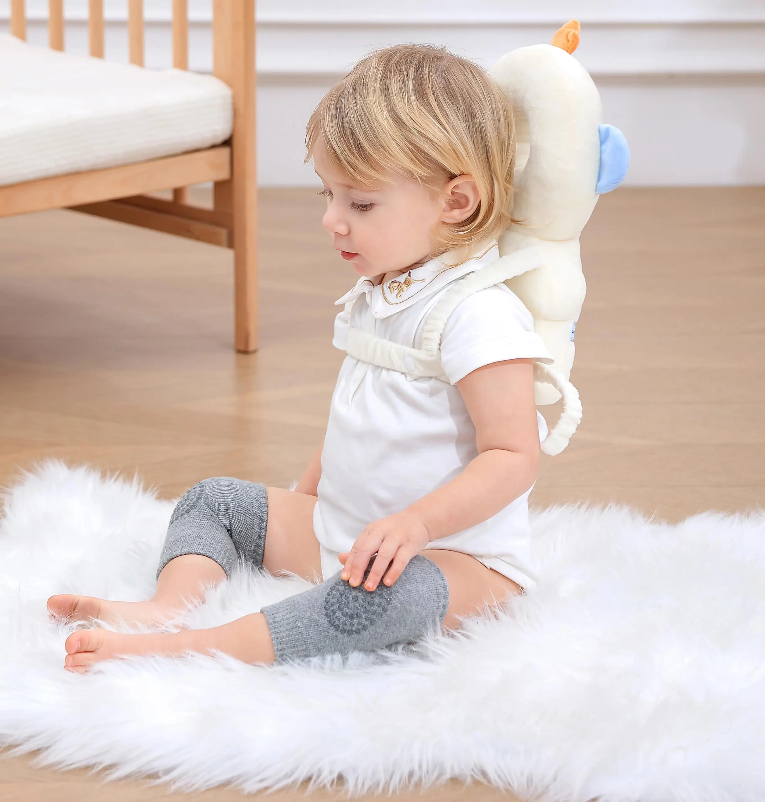 Astronauts Safefy Baby Head Protector Cushion Pillow Backpack Back with 3 Baby Knee Pads for Walking & Crawling