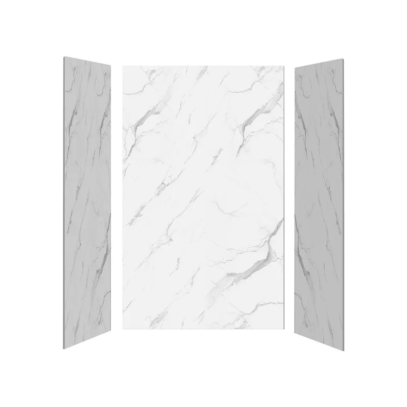 Shower Room Set Frameless Double Sliding Bathtub Shower Door and Acrylic Shower Wall Panel and Acrylic Bathtub