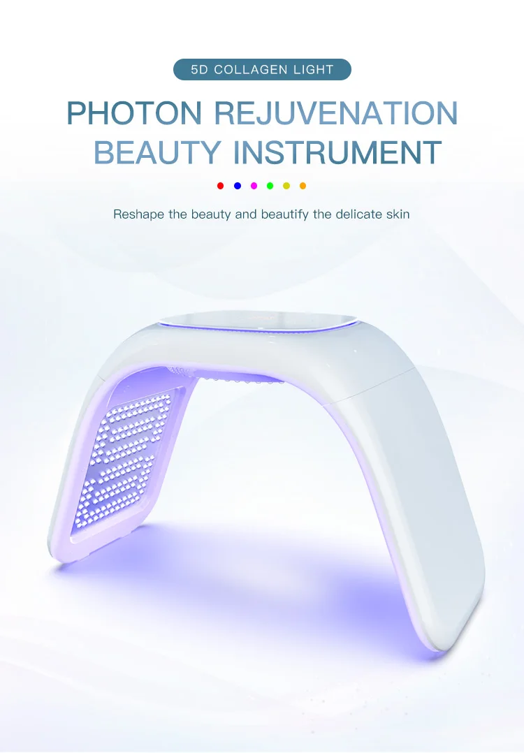 Home use red light therapy facial SPA moisturizing 5D Collagen light EMS anti-aging PDT LED light therapy