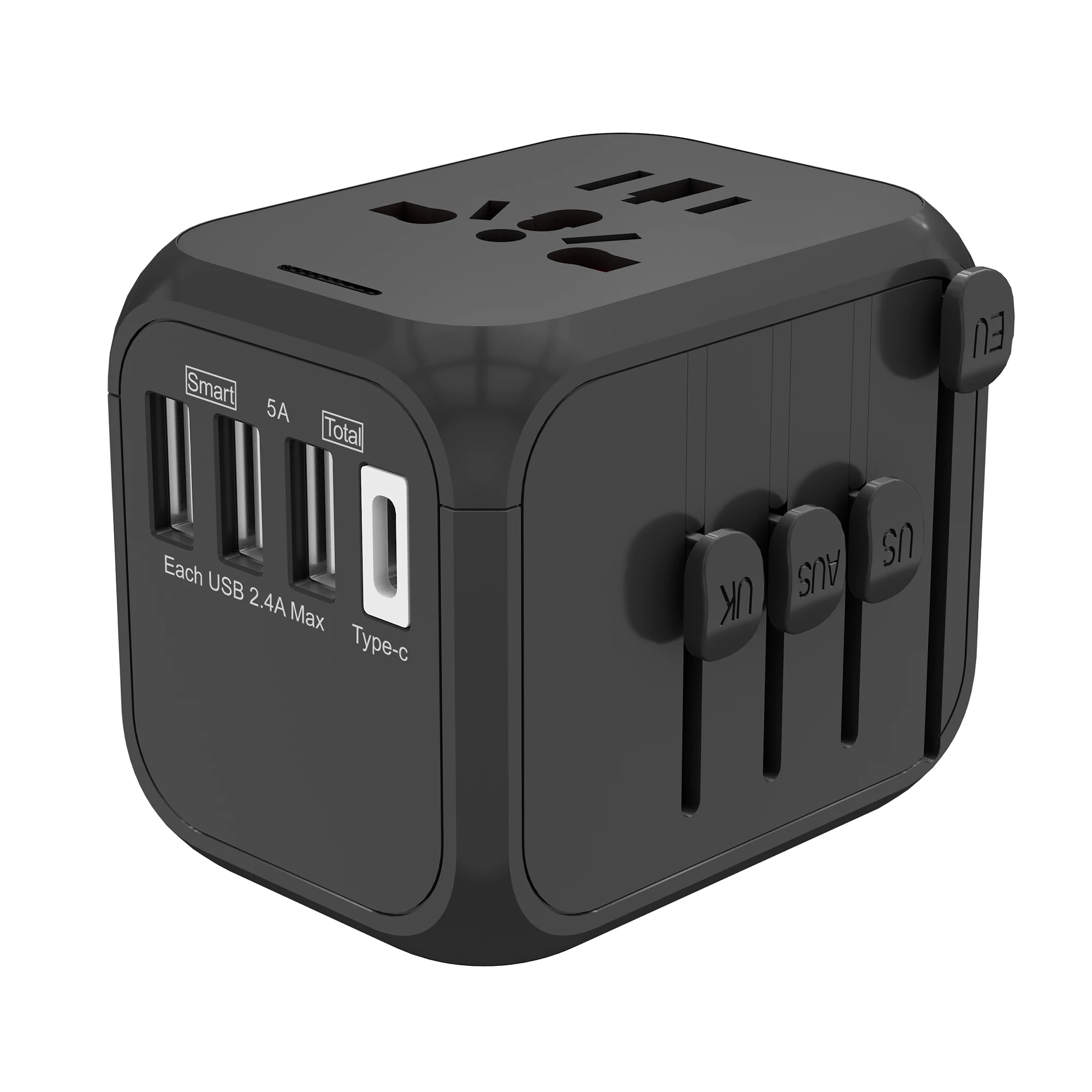 Mobile phone accessories multi-nation travel power adapter world universal travel adaptor with 4 USB charger For EU UK US AUS