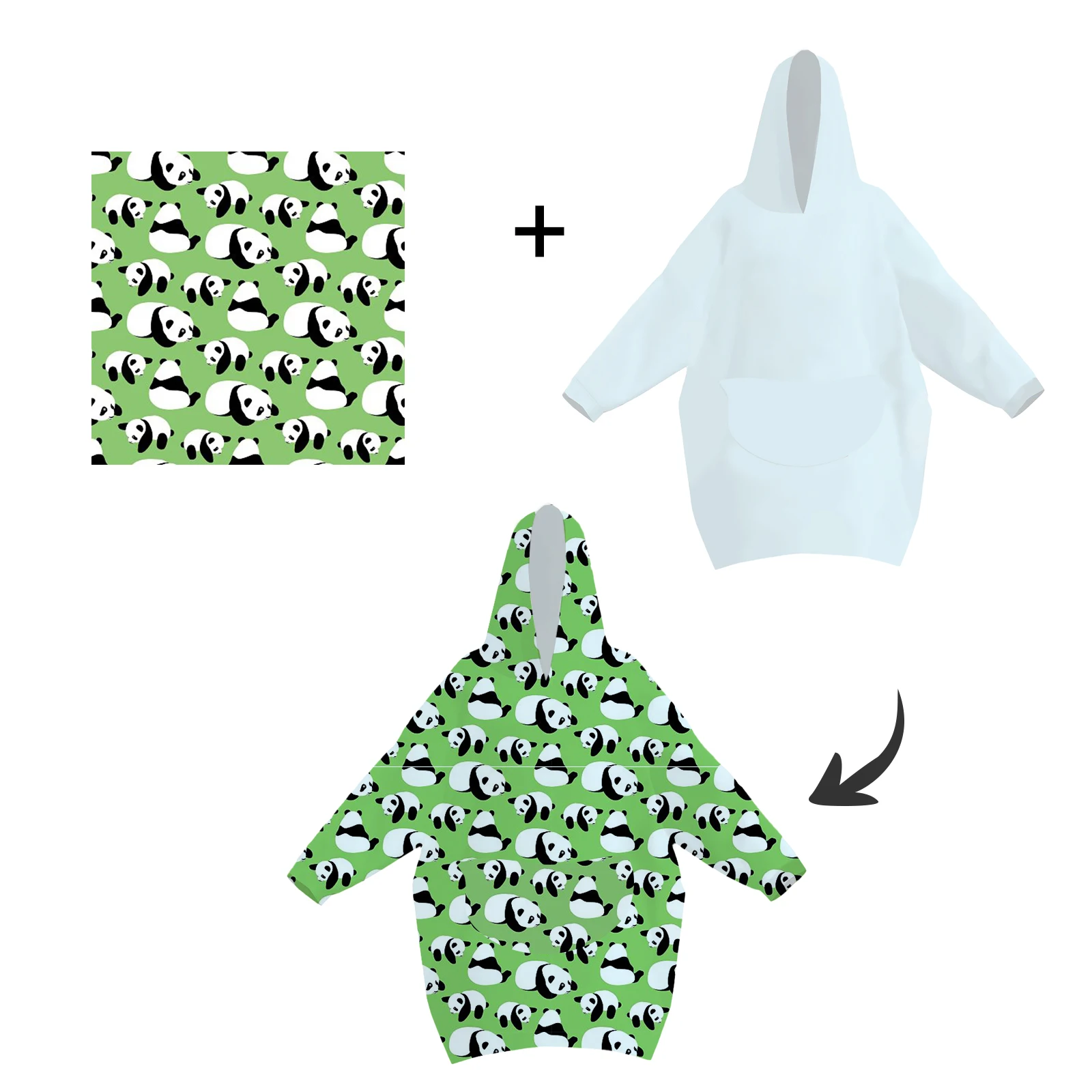 Индивидуальный логотип, носимая флисовая пухлая блестящая гигантская толстовка с капюшоном, одеяло для детей и взрослых, шерпа большого размера с капюшоном