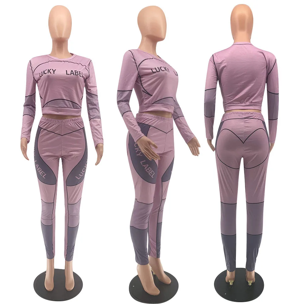 Latest Design Fall 2 Piece Sets Clothes for Women  Two Piece Women Pants Outfit Women Lucky Label Joggers Suits Set