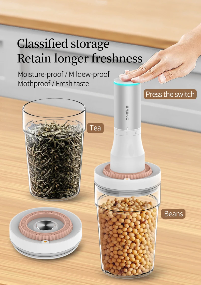 Portable Food Storage  Vacuum Containers,easy to Use,perfect for Vegetable, Fruit, Coffee Beans factory