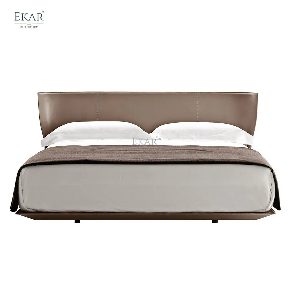 product matte black metal bed frame with cotton upholstered headboard-65