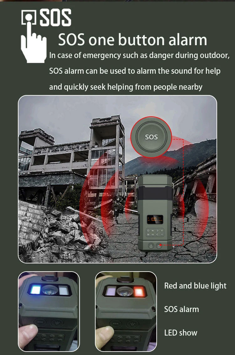 DF-585 AM/FM Radio Hand Crank Solar Speakers Rechargeable Audio Wireless Handheld Cb Am Fm Portable Radio