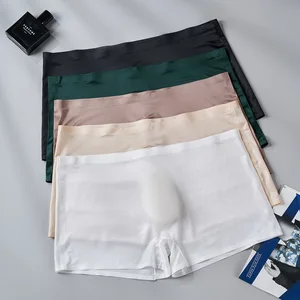 Custom Ice Silk Men's Underwear High Cost-performance Boxers Ultra-low Price Seamless Antibacterial Underpant for Wholesale.