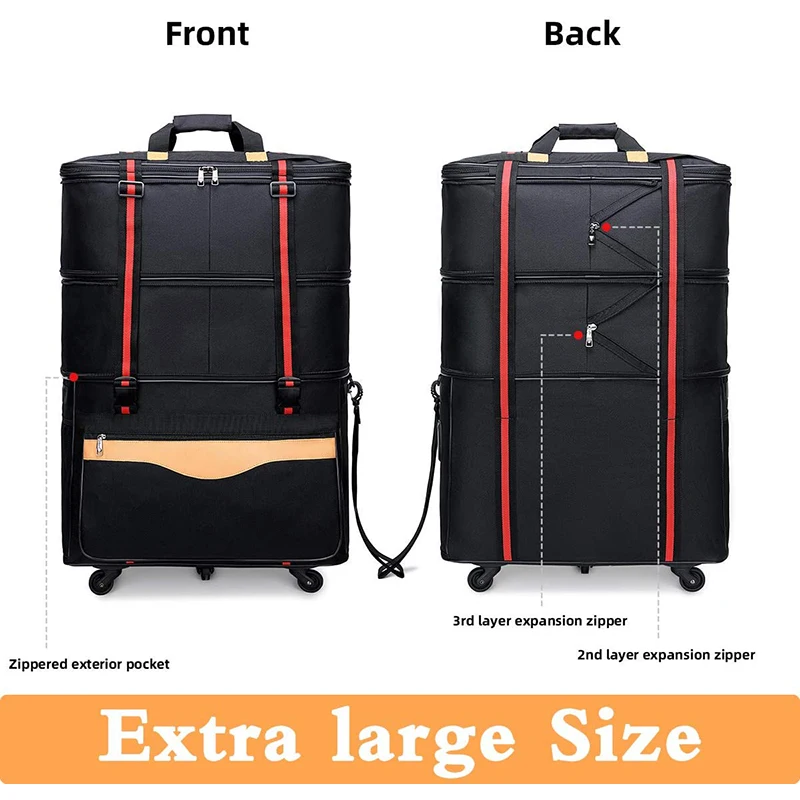 AILOUIS 36 Inch Expandable Rolling Duffle Bag Extra