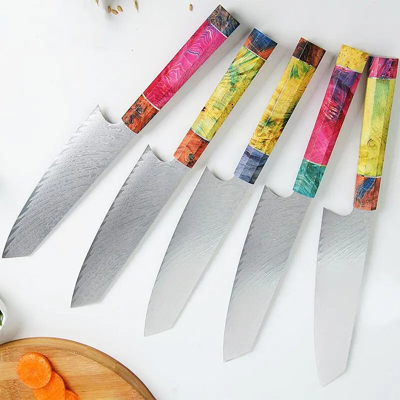 Buy Wholesale China 5 Pieces Chinese Manufacturer Customized Logo Chef  Nakiri Santoku Chopper Top Modern Knife Set & Kitchen Knife Set at USD  127.58