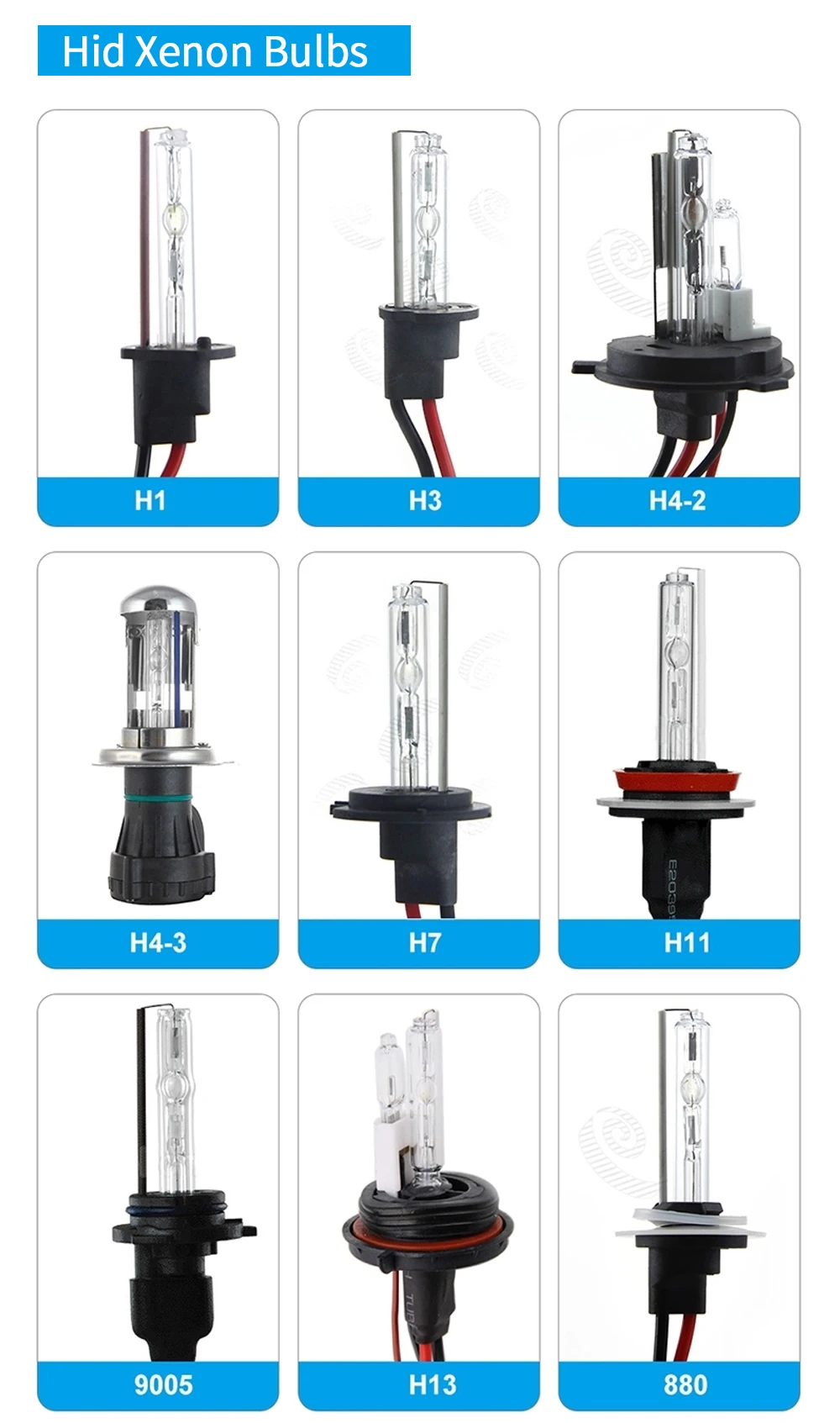 Xentec Xenon HID Bulbs – H1 H3 H4 H7 H11 9005 9006 9007 9004 5202 H16 – 12V 24V