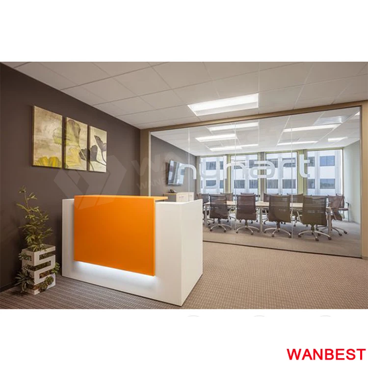 Simple Design Mini Portable Marble Led Salon Hotel Clinic Reception Desk Design