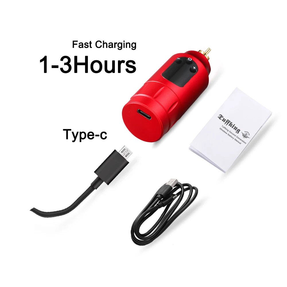 2022 Tuffking Second Generation Wireless Iron Permanent Lower Noise Portable Led Switching Tattoo Power Supply
