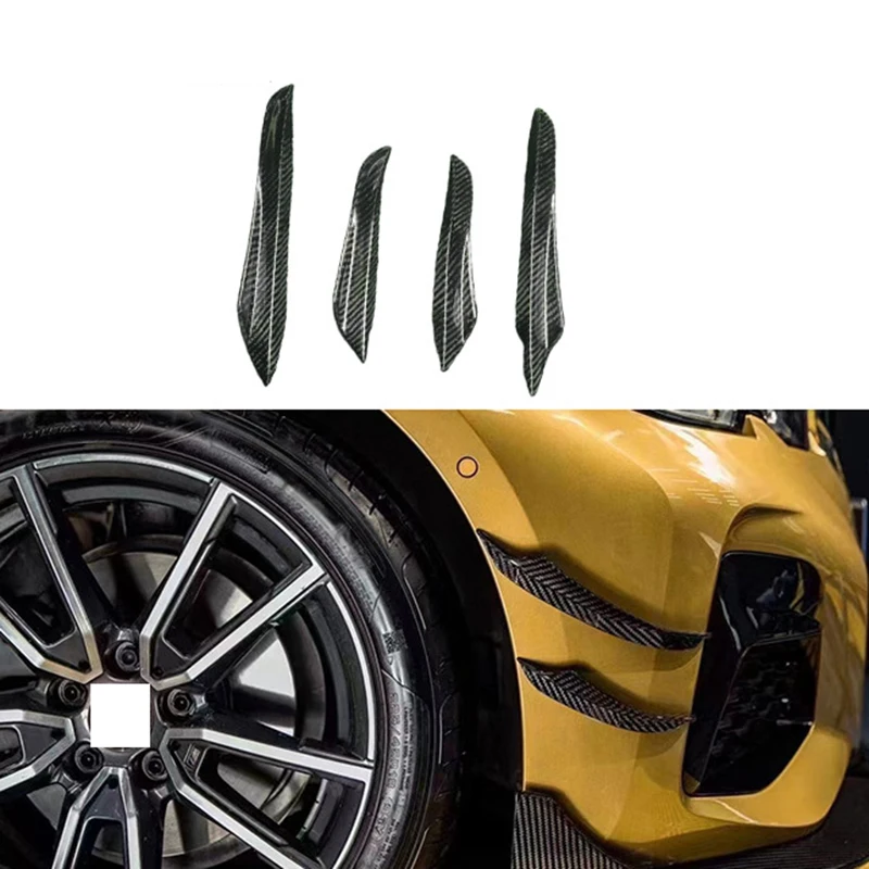 Carbon Fiber Fibre Front Lip Spoiler Wing Canards Fit For BMW 3 Series G20 G28 2021+
