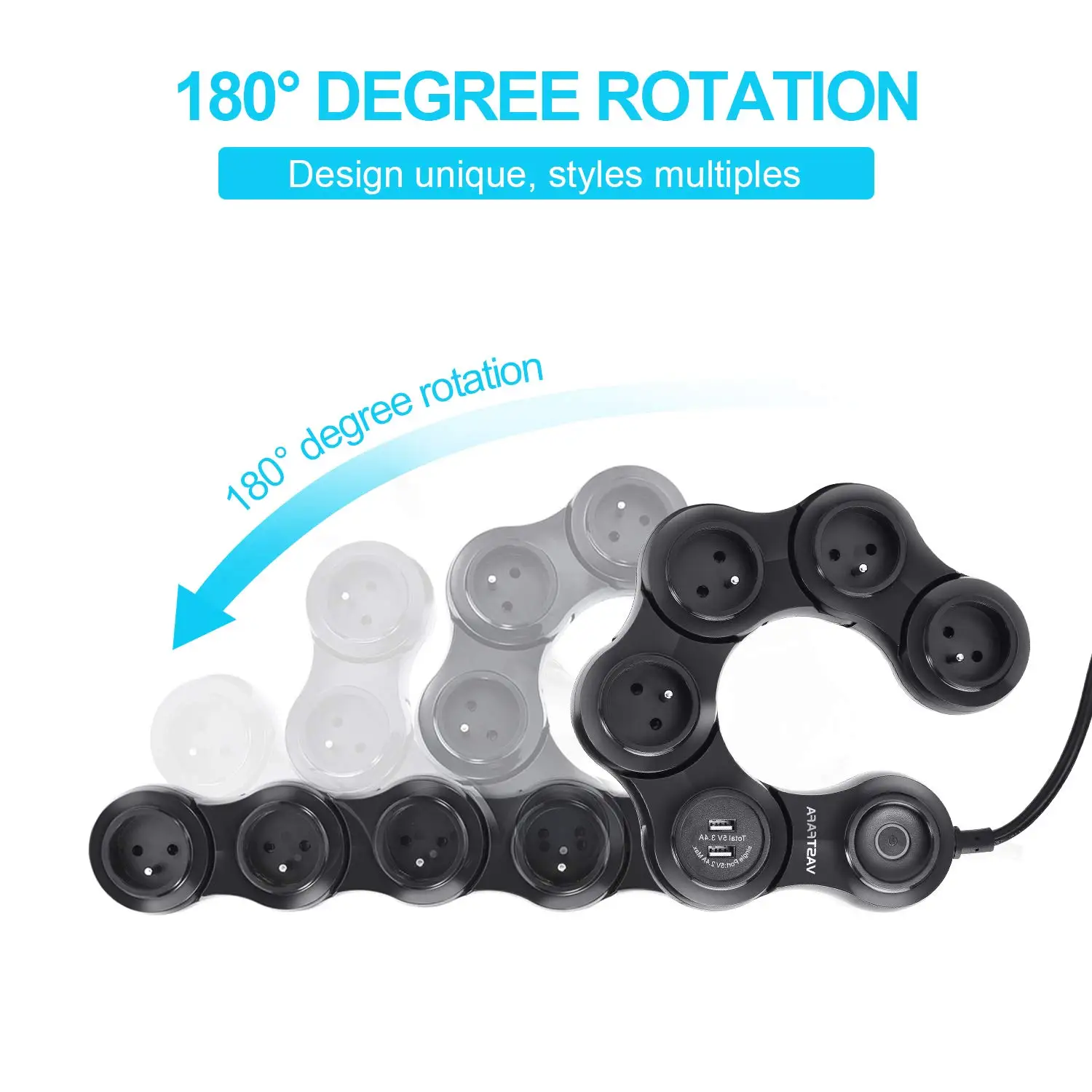 New Design Travel Smart Appliance Surge Protector Power Strip for