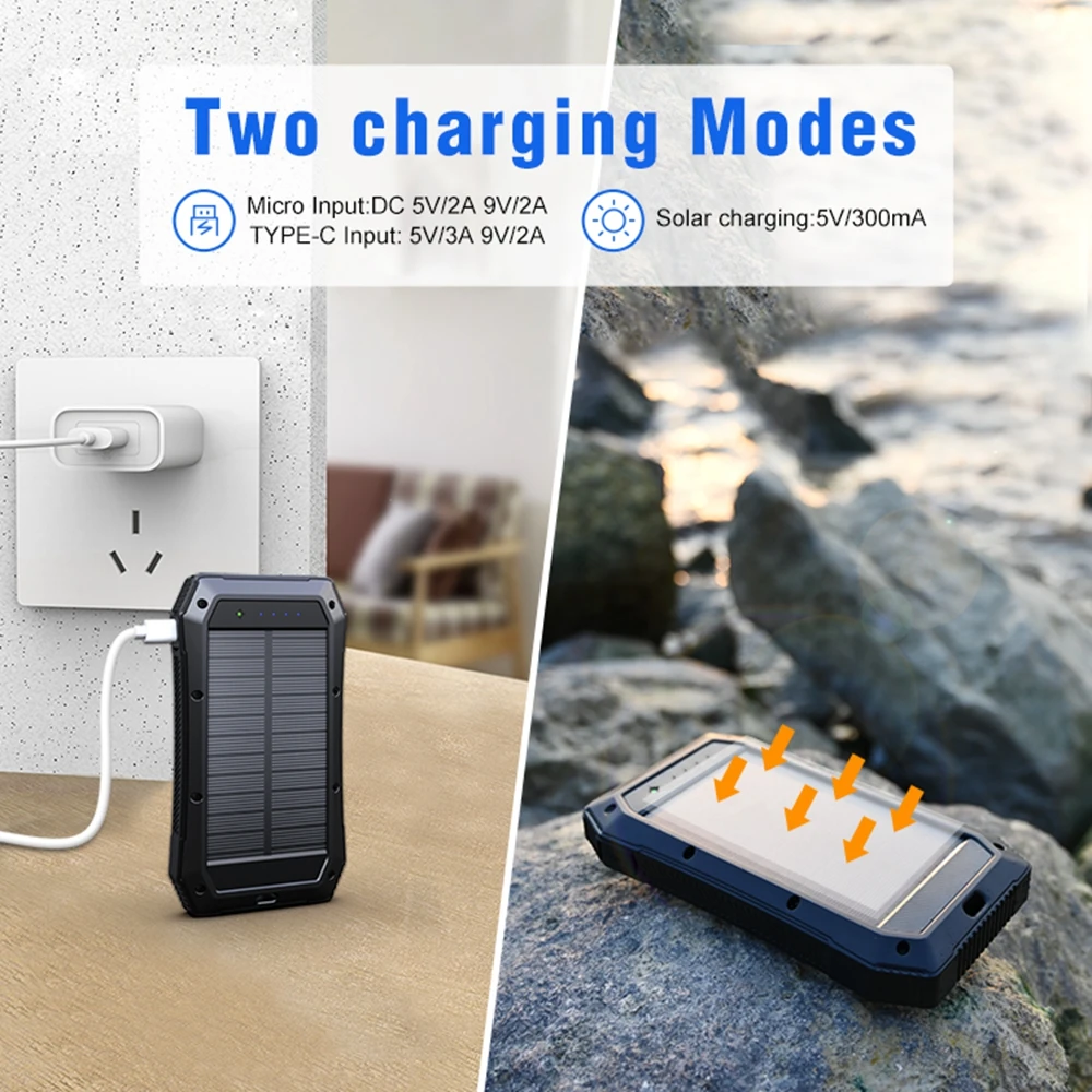 Typec Usb Portable Wireless Charging Mini Wireless Solar Power Bank