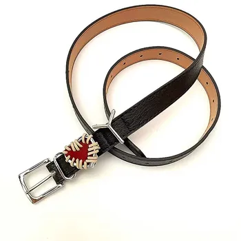 Korean version of INS style red love metal letter square pin buckle PU decorative belt casual with jeans