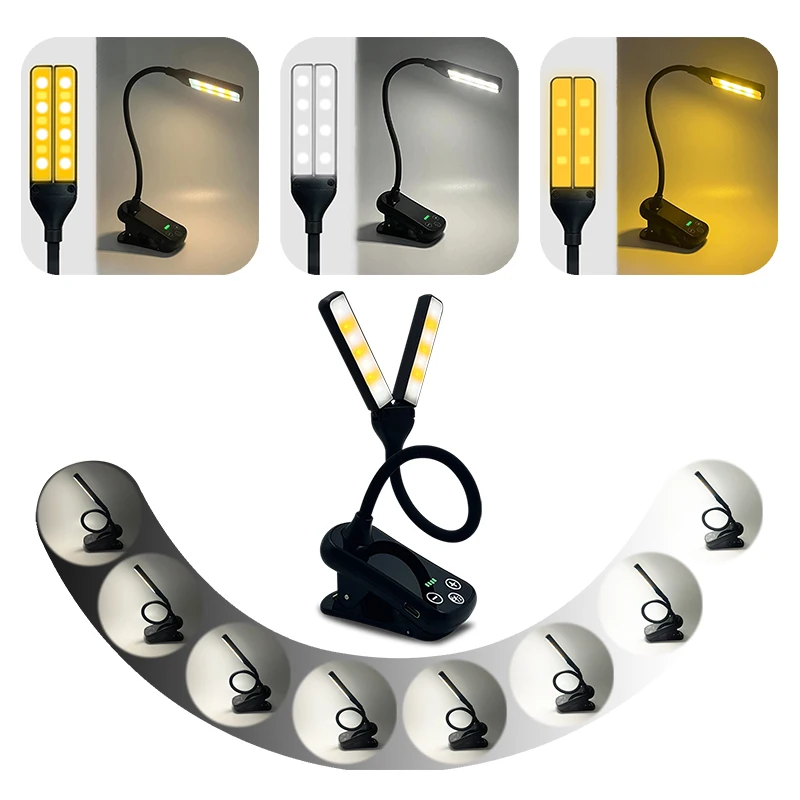 product portable warm white 1600k 6000k memory 03w type c rechargeable flexible neck clip led book light for reading-41