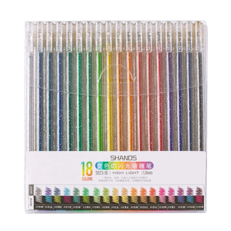 Glitter Gel Pens Assorted Colours - 6 Pcs