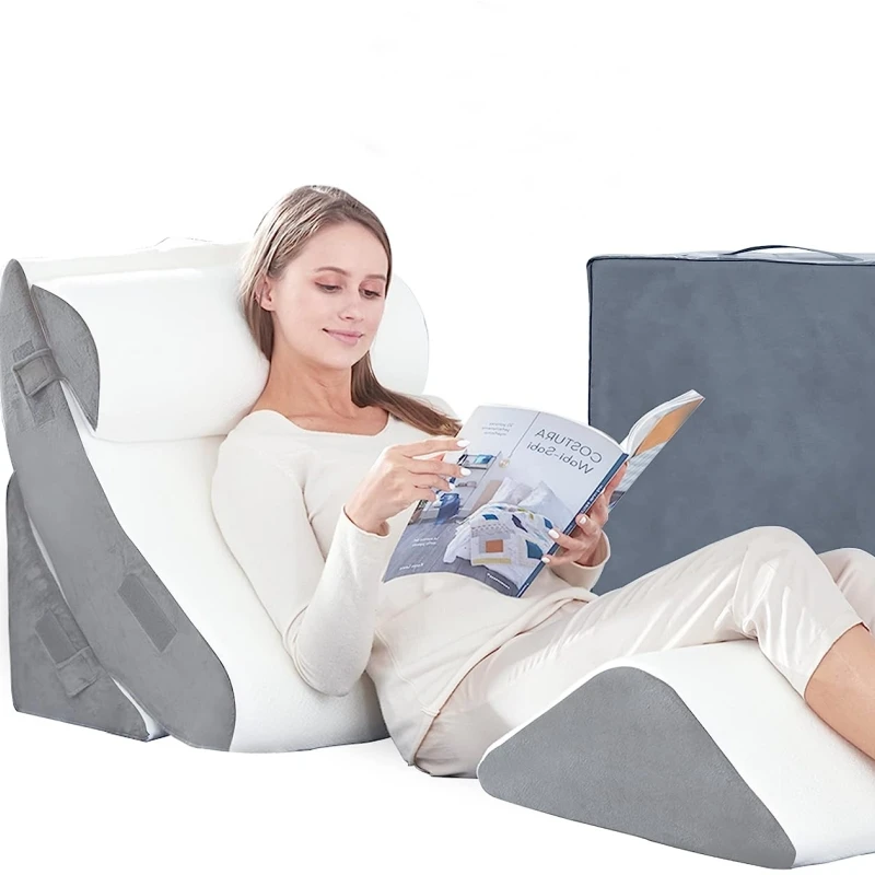 Accept Custom 4pcs Bed Wedge Pillow Set 45d Orthopedic Bed Postsurgery