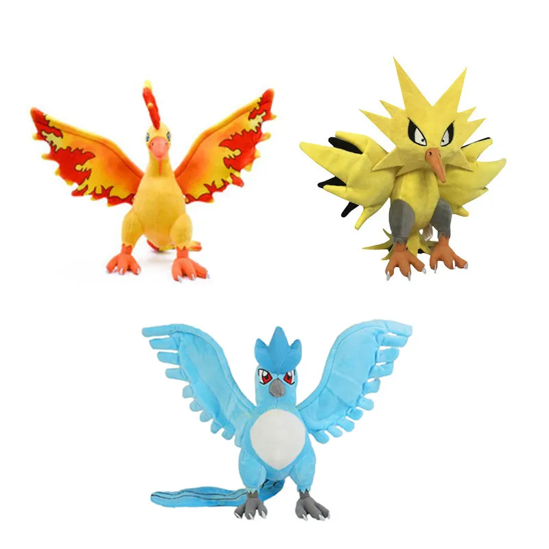 Pokemon Cartoon Stuffed Animals Big Plush Zapdos Articuno Moltres