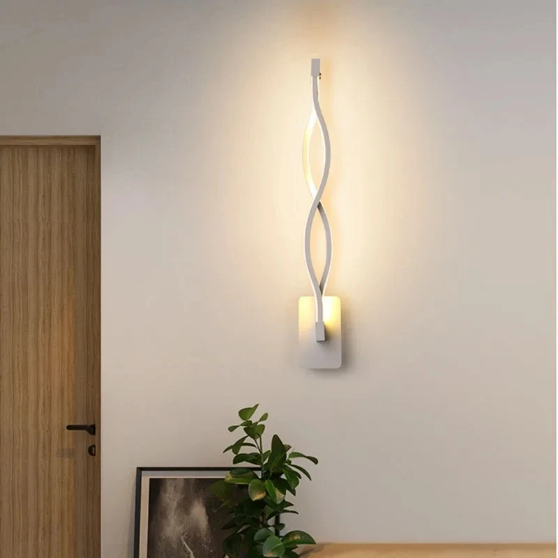 LED Wall Lamp Nordic New Bedside Wavy Wall Light Simple 16W Iron Lighting to Aisle Corridor Decorations Lamps Home Decor Sconces - Image 4