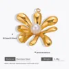 Pearl 8 leaf flower pendant = 2PCS