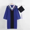 Robe de maîtrise style science-col gris-tissage uni nylon
