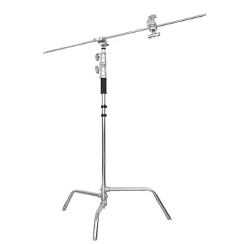 E-IMAGE LCS-04 Heavy Duty Light c Stand With Sliding Folding Legs Grip Arm Kit