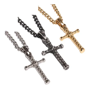 Tizti Unisex 316l Stainless Steel Jewelry Minimalist Accessory Pendant Cross Necklace